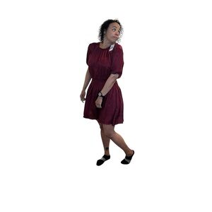 Michael Kors Rich Burgundy Long Sleeve Dress